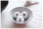 DIY kawaii diy kit: Cute rice balls shaped like animals in a bowl.