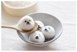 DIY Kawaii Roly Poly Rice Balls in a bowl, featuring cute animal faces. kawaii diy kit.
