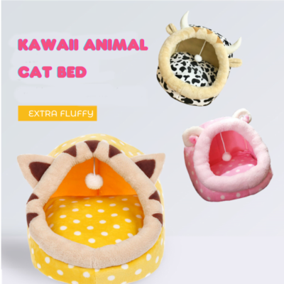 Kawaii Animal-Themed Cat Bed