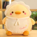 Kawaii baby animal plushies - Little Sunshine Collection chick with a white dress and pink accents.