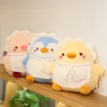 Kawaii baby animal plushies from the Little Sunshine Collection featuring a pig, penguin, and duck.