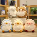 Kawaii baby animal plushies from the Little Sunshine Collection, featuring a sheep, penguin, and pig.