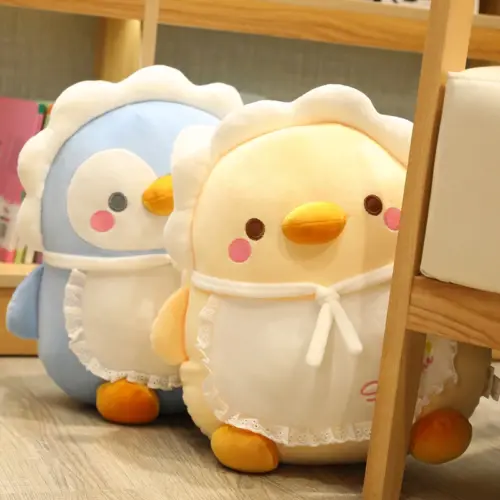 Kawaii baby animal plushies from the Little Sunshine Collection, featuring a penguin and chick.
