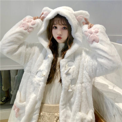 Kawaii Harajuku Neko Cat Hoodie - Padded Coat Edition