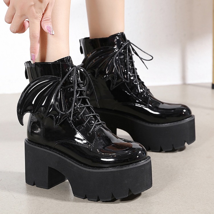 Brand New Punk Street Fashion Black Gothic Style Girls Cosplay Platform High  Heels Sneakers Wedges Shoes Woman Pumps Big Size 43 - Women's Boots -  AliExpress