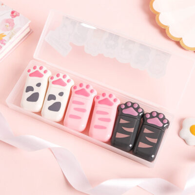 Kawaii Neko Paw Correction Tape Set - Cute Office Edition