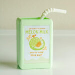 Kawaii juice box flowerpot, a resin planter shaped like a drink box.