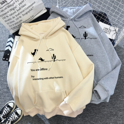 No Internet Dinosaur Hoodie