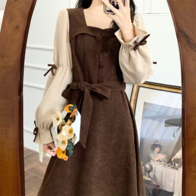 Long Sleeve Elegant Dress - Vintage Aesthetic