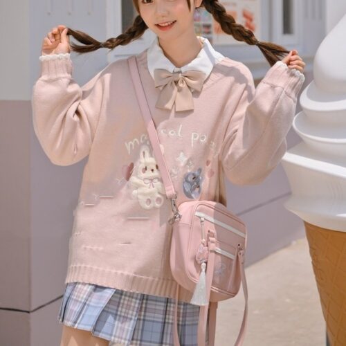 Kawaii Pink Sweater - Magical Bunny Power