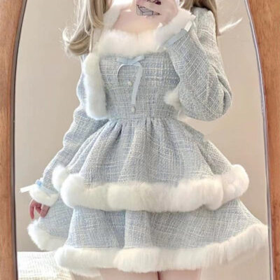 Fluffy Princess Dress - Winter Aesthetic