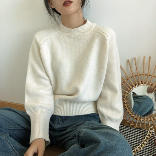 Elegant High-Waist Korean Sweater