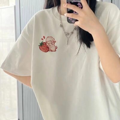 Short Sleeve Strawberry Bunny T-shirt