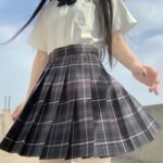 Smoky Gray Tartan Skirt