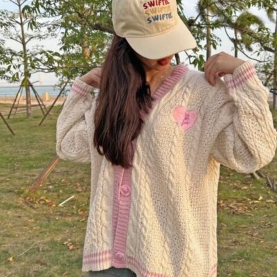 Embroidered Cardigan Sweater - Kawaii Clothes