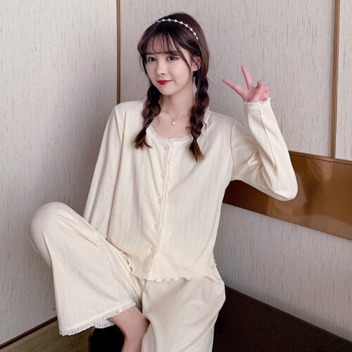 Cotton Long Sleeve Pajamas - Kawaii Home
