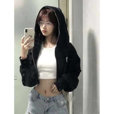 Sweet And Cool Hooded Sweater - Korean Aesthetic