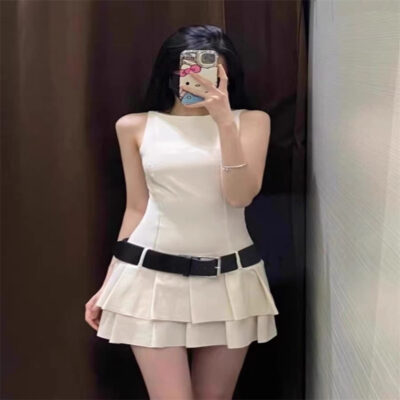 Sleeveless Vest Dress - Y2K Aesthetic