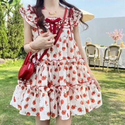 Lolita Apple Dress - Retro Aesthetic