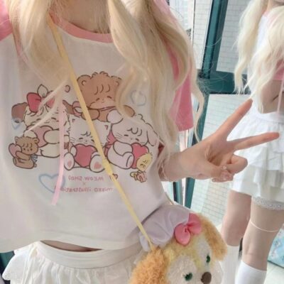 Cute Summer Pink T-Shirt - Harajuku Aesthetic