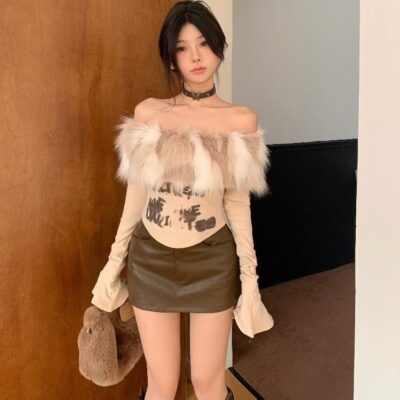 Short Fluffy Top - Y2K Aesthetic