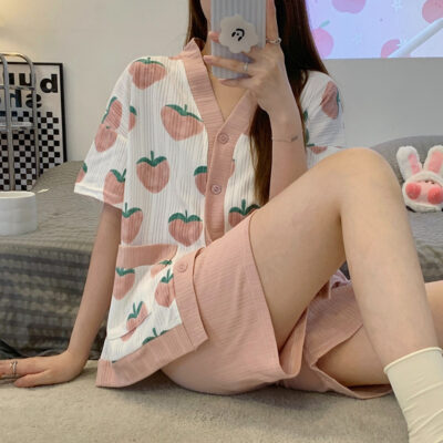 Strawberry Summer Homewear - Korean Aesthetic