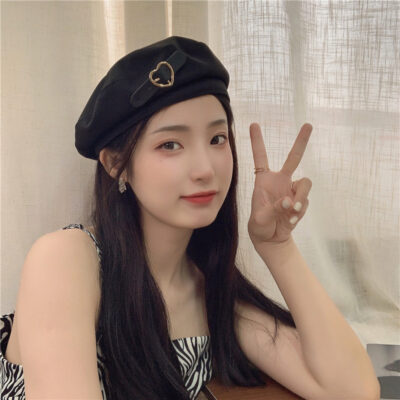 Summer Retro Black Beret - French Aesthetic