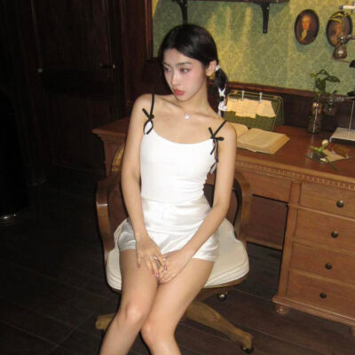 Bow Suspender Summer Top - Coquette Aesthetic