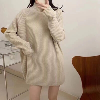 Turtleneck Pullover Sweater - Korean Aesthetic