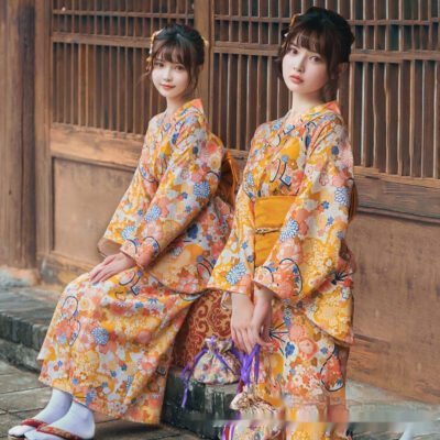 Flower Pattern Summer Yukata - Japanese Aesthetic