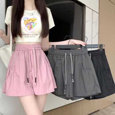 Elastic Casual Shorts - Korean Aesthetic