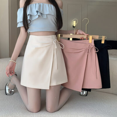 Lace-up Skirt - Korean Fashion