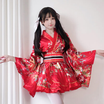 Casual Red Yukata - Harajuku Aesthetic