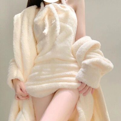 Flannel Cozy Nightdress - Comfy Aesthetic