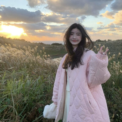 Cotton-padded Fluffy Jacket - Korean Aesthetic