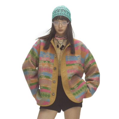 Artsy Woolen Jacket - Vintage Aesthetic