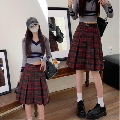 Scottish Plaid Skirt - Korean Aesthetic