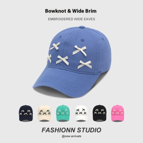 Bowed Baseball Cap - Korean Aesthetic