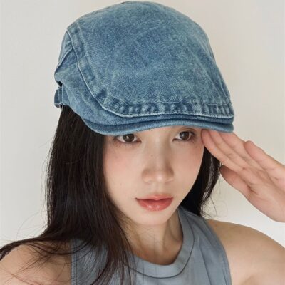 Denim Beret - Vintage Aesthetic