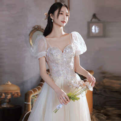 Fancy Puff Sleeve Dress - Fairycore Aesthetic