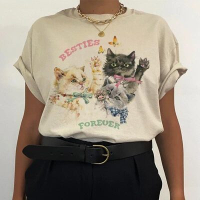 Cute Kitten Besties Forever T-Shirt