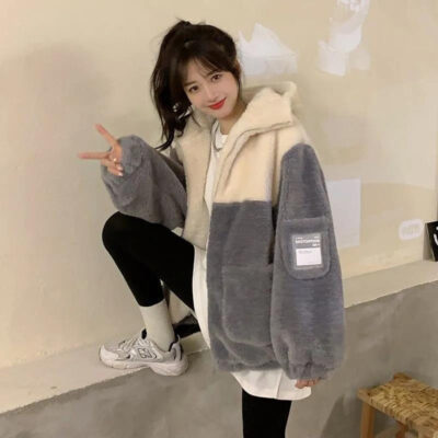 Warm Bear Ears Fluffy Coat - Kawaii Clothes