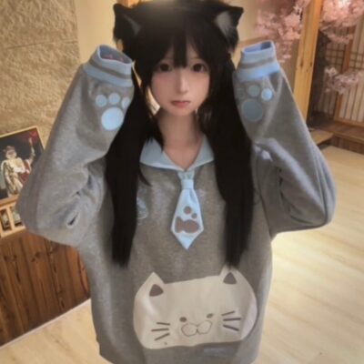 Harajuku Style Neko Sweater - Kawaii Clothes
