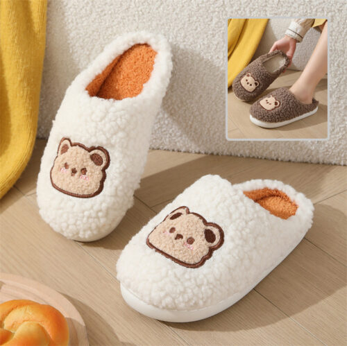 Fluffy Bear Slippers - Kawaii Home