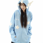 Loose Thick Feathered Hoodie - Harajuku Aesthetic word1