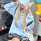 Loose Thick Feathered Hoodie - Harajuku Aesthetic word1