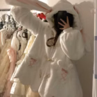 Fluffy Rabbit Ears Hoodie - Kawaii Clothes word3