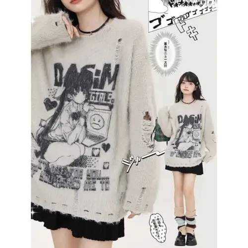 Slouchy Sweater - Grunge Animecore