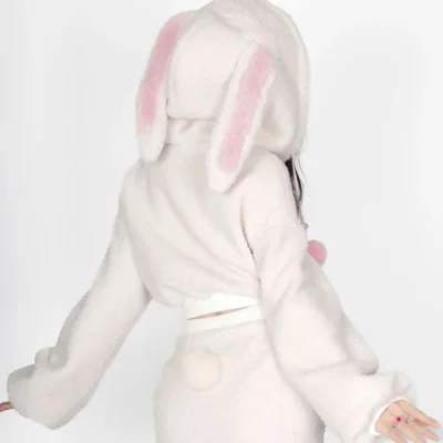 Bunny Hooded Plush Pajamas - Kawaii Clothes