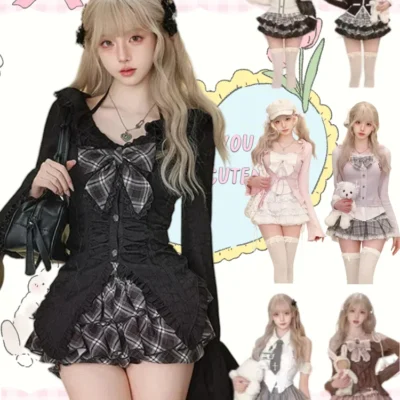 Kawaii Bowed Outfits - Preppy Style